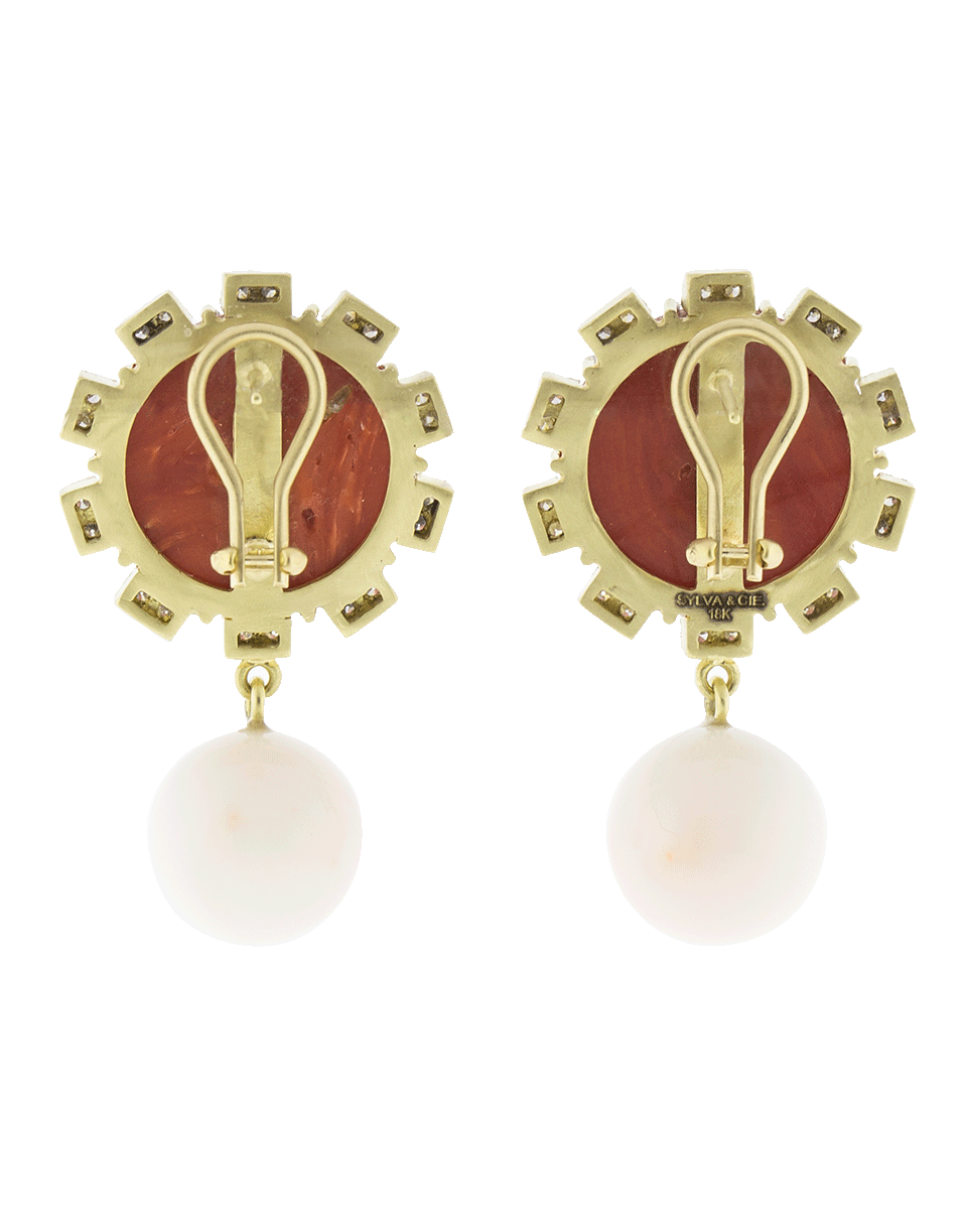 SYLVA & CIE-Mediterranean Coral Earrings-YELLOW GOLD