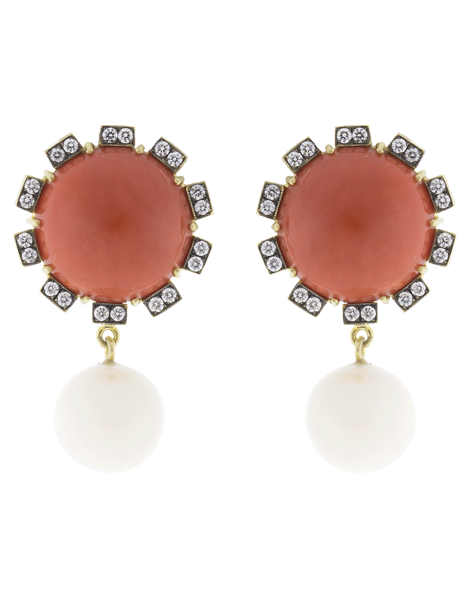 SYLVA & CIE-Mediterranean Coral Earrings-YELLOW GOLD