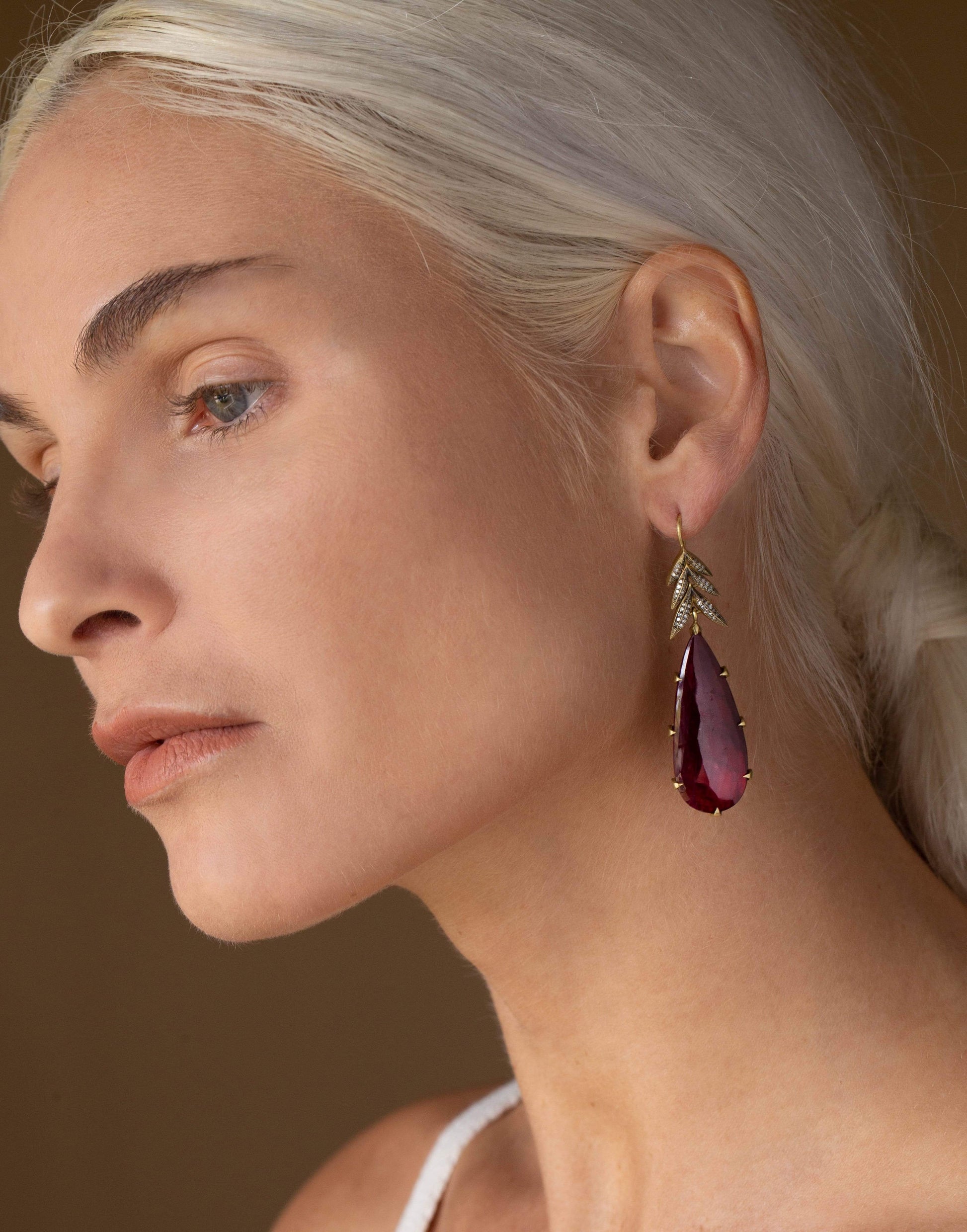 SYLVA & CIE-Mozambique Ruby Earrings-YELLOW GOLD