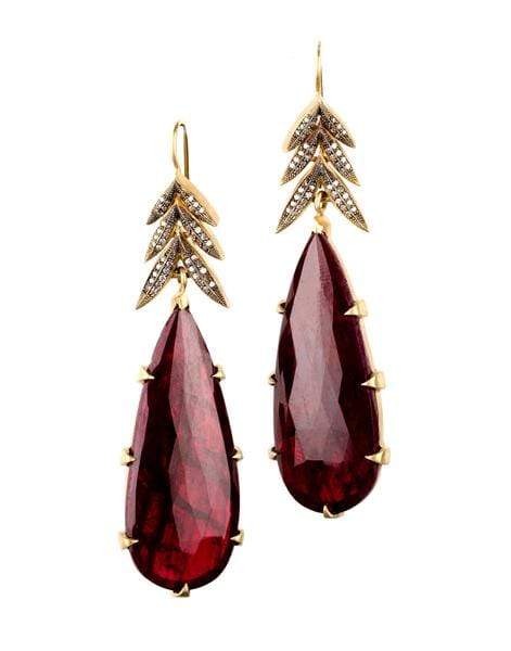 SYLVA & CIE-Mozambique Ruby Earrings-YELLOW GOLD