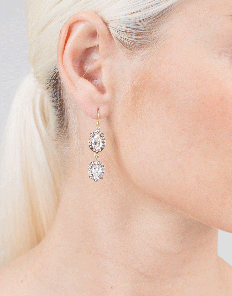 SYLVA & CIE-Pear Shape Drop Earrings-YELLOW GOLD