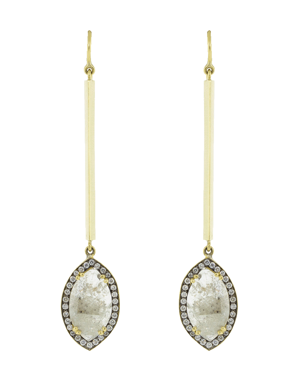 SYLVA & CIE-Rough Diamond Stick Earrings-YELLOW GOLD