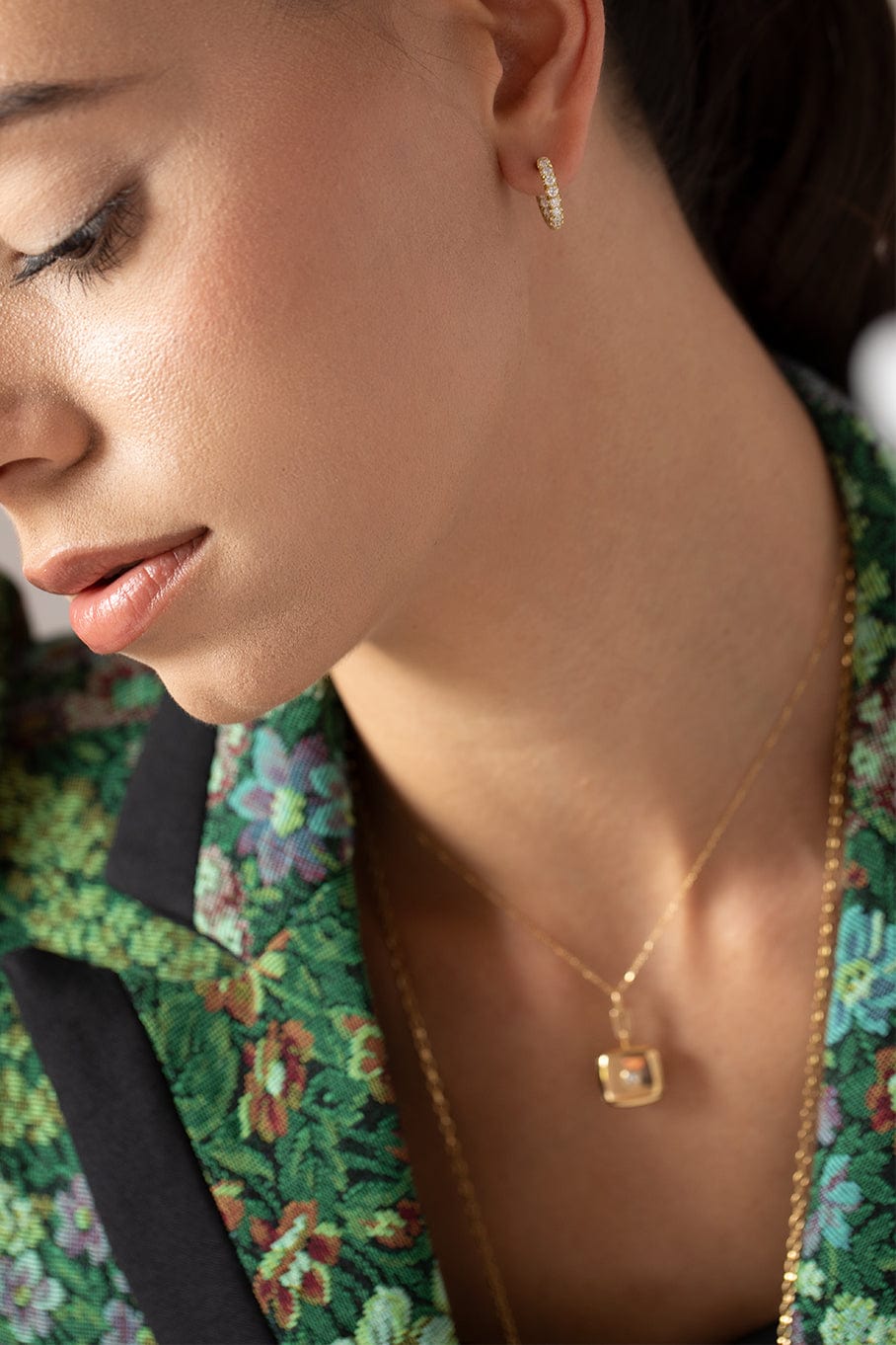 SYLVA & CIE-Small Diamond Hoops-YELLOW GOLD
