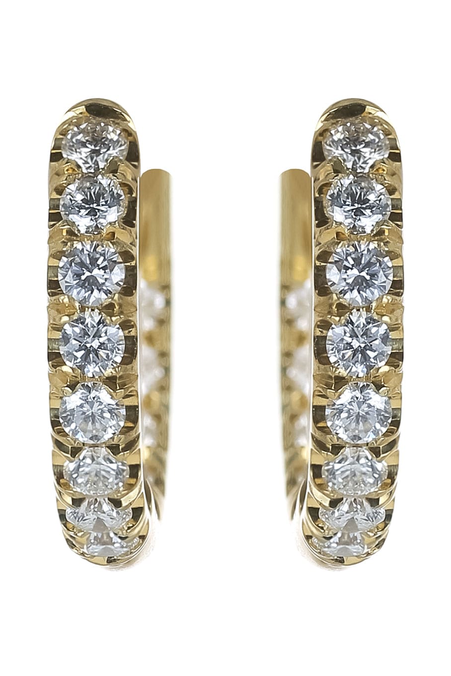 SYLVA & CIE-Small Diamond Hoops-YELLOW GOLD