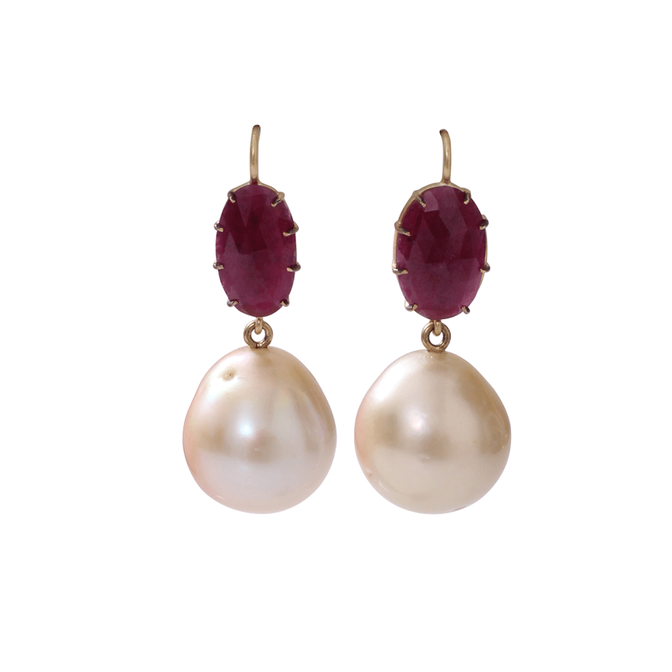 SYLVA & CIE-South Sea Pearl Drop Earrings-YELLOW GOLD