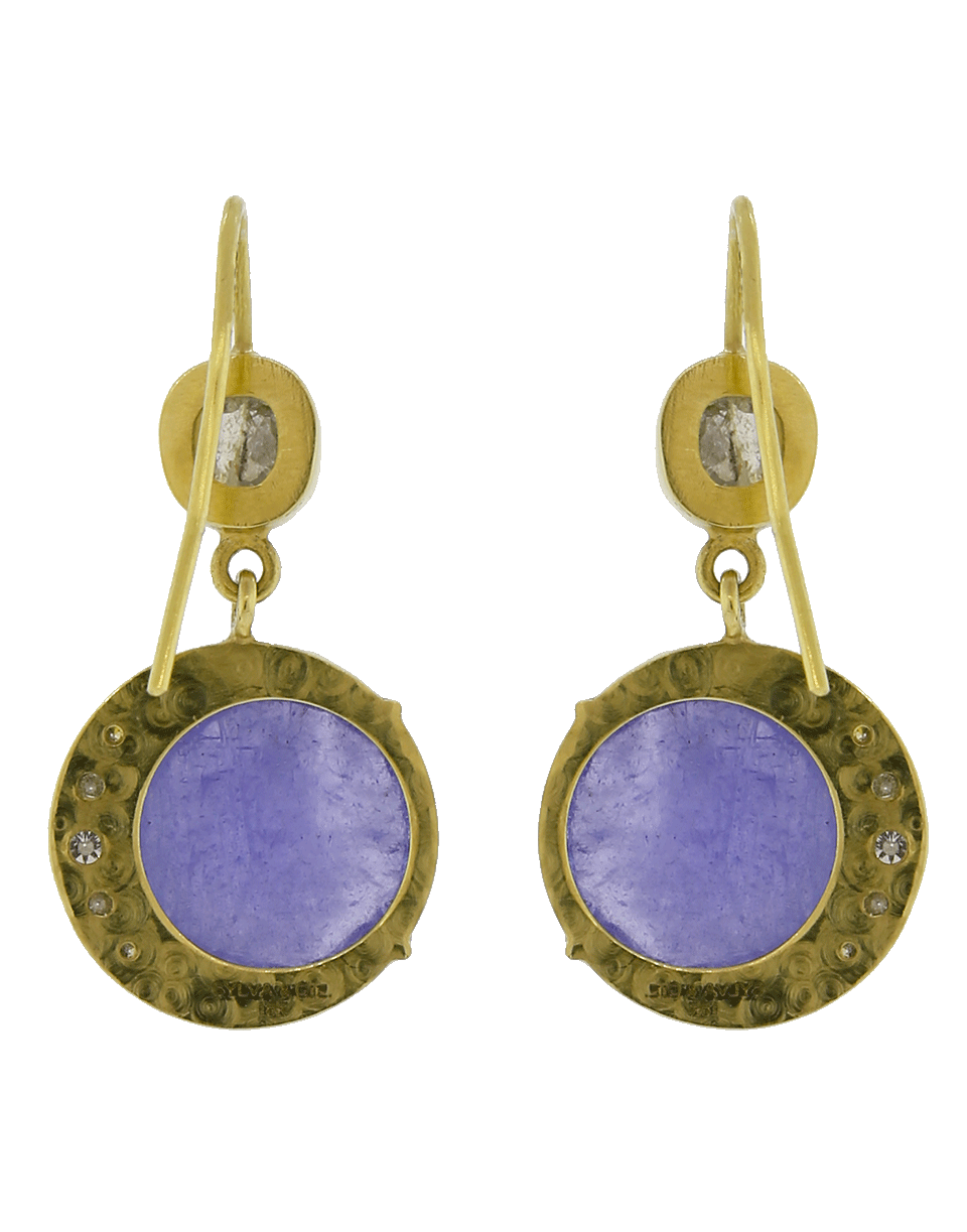 SYLVA & CIE-Tanzanite Moon Earrings-YELLOW GOLD
