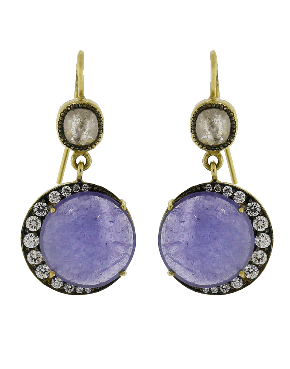 SYLVA & CIE-Tanzanite Moon Earrings-YELLOW GOLD