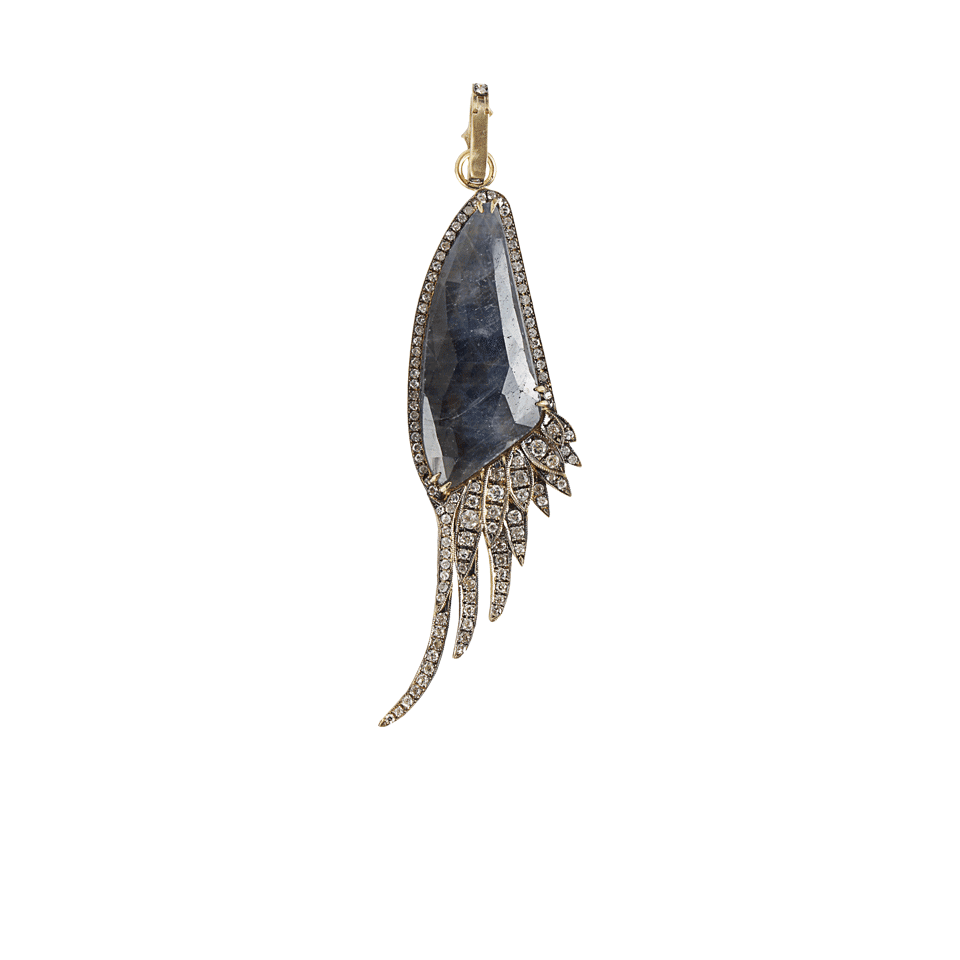 SYLVA & CIE-Diamond Sapphire Wing Pendant-18KYG