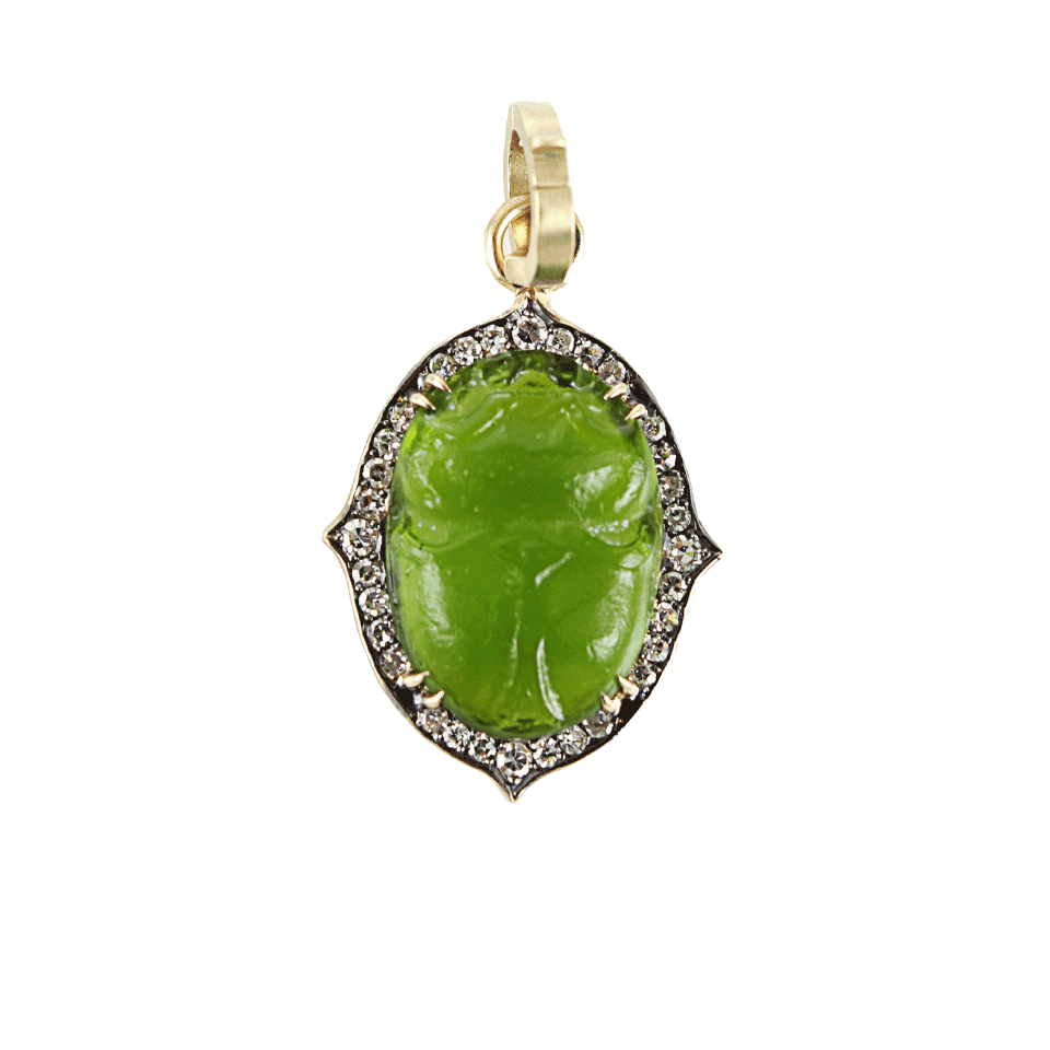 SYLVA & CIE-Intaglio Scarab Diamond Pendant-18KYG