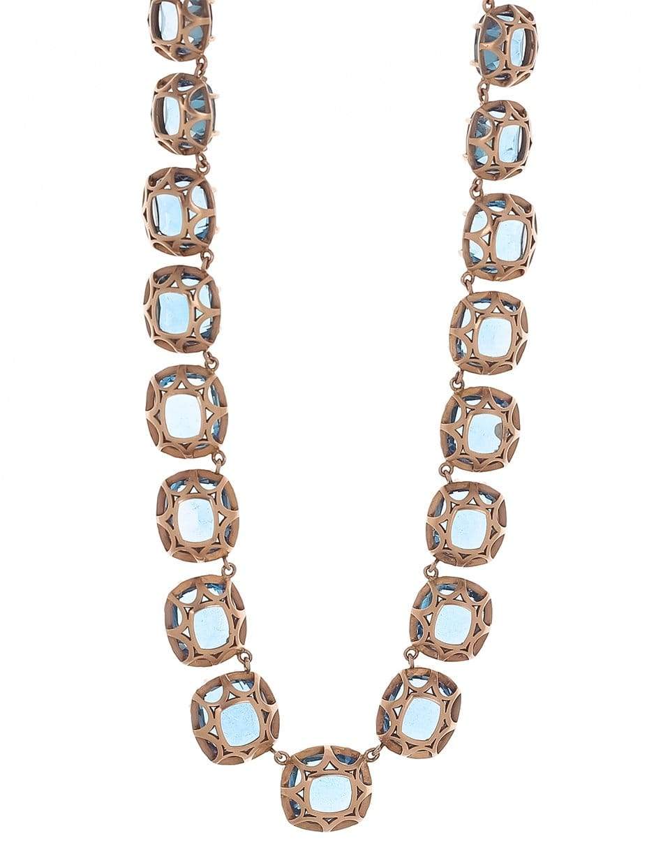 SYLVA & CIE-Blue Topaz Riviera Necklace-ROSE GOLD
