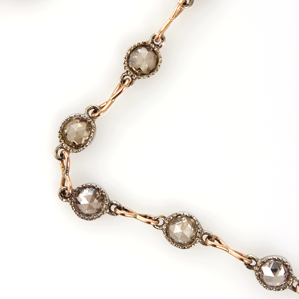 SYLVA & CIE-Figure Eight Champagne Diamond Necklace-ROSE GOLD