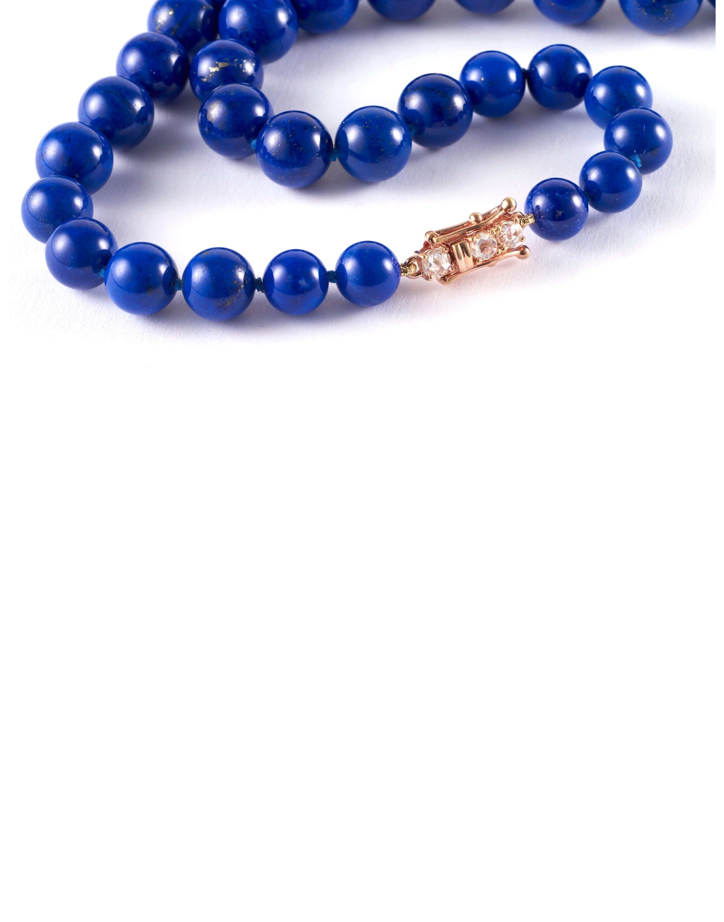 SYLVA & CIE-Lapis Bead Necklace-ROSE GOLD