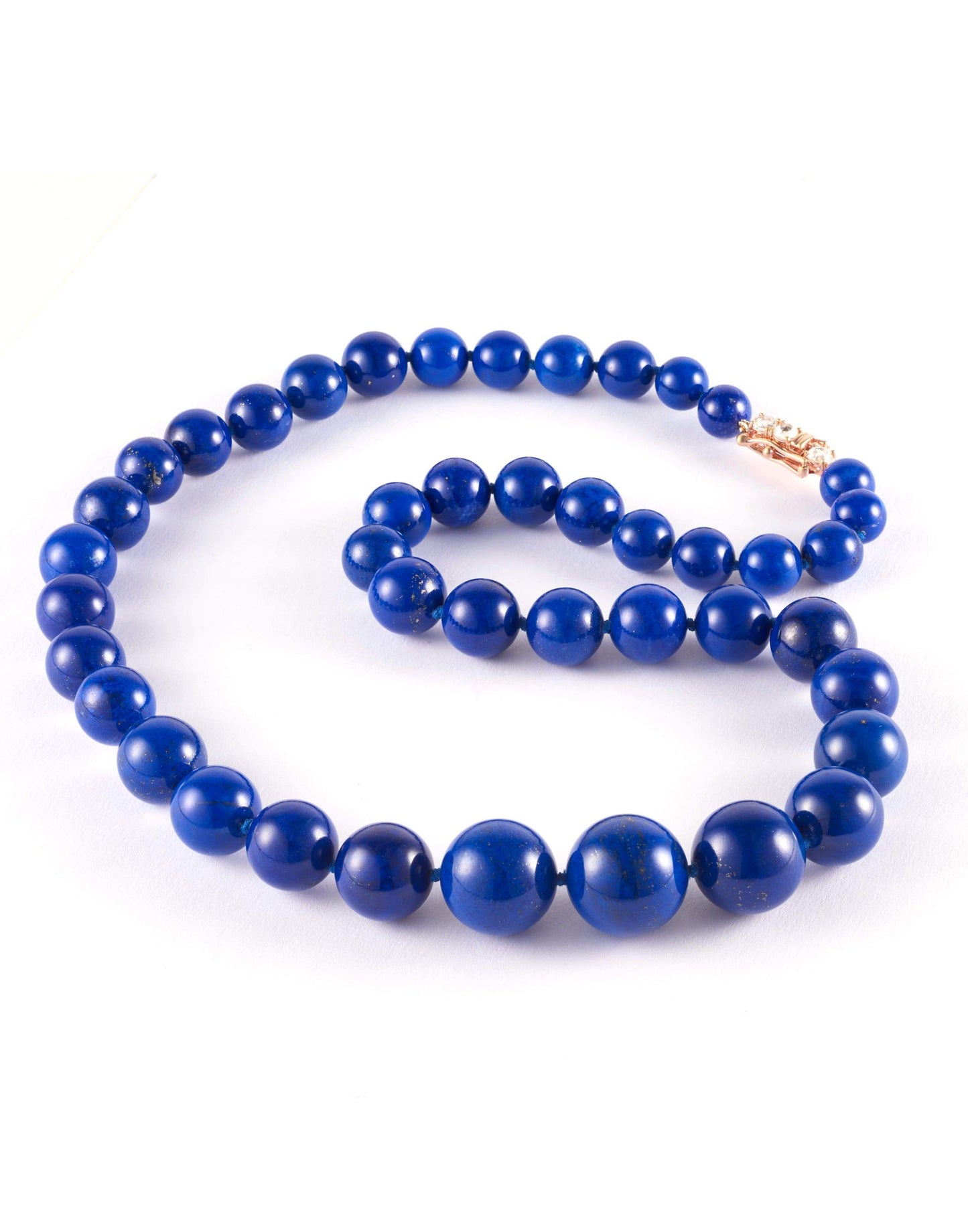 SYLVA & CIE-Lapis Bead Necklace-ROSE GOLD