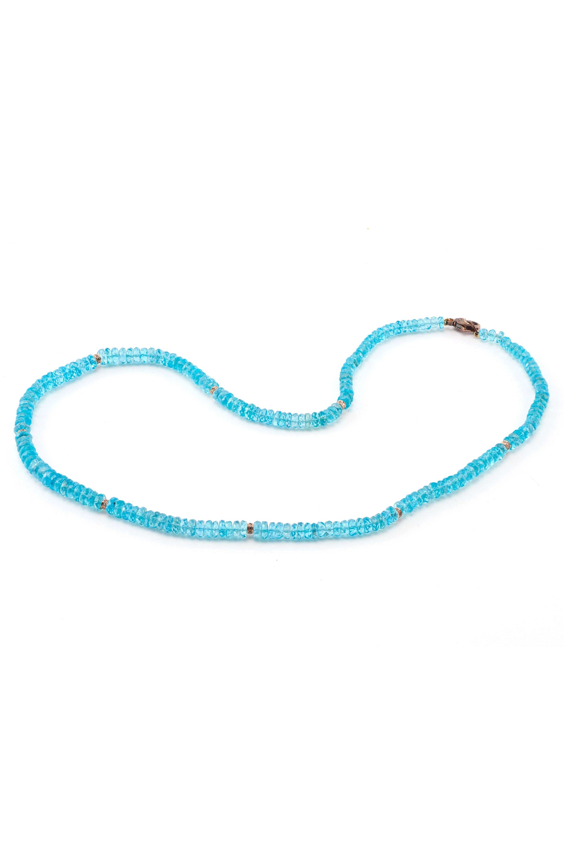 SYLVA & CIE-Light Blue Apatite Bead Necklace-ROSE GOLD