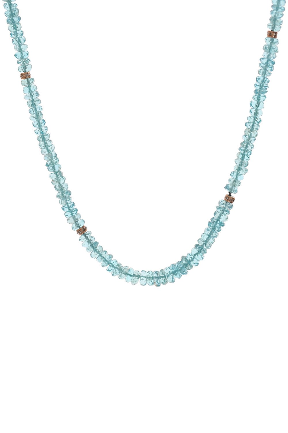 SYLVA & CIE-Light Blue Apatite Bead Necklace-ROSE GOLD
