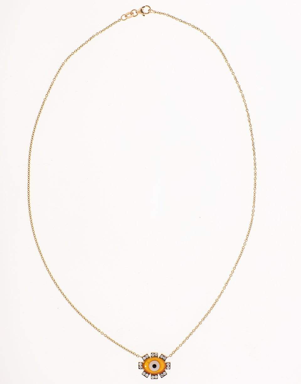 SYLVA & CIE-Orange Agate Evil Eye Necklace-ROSE GOLD