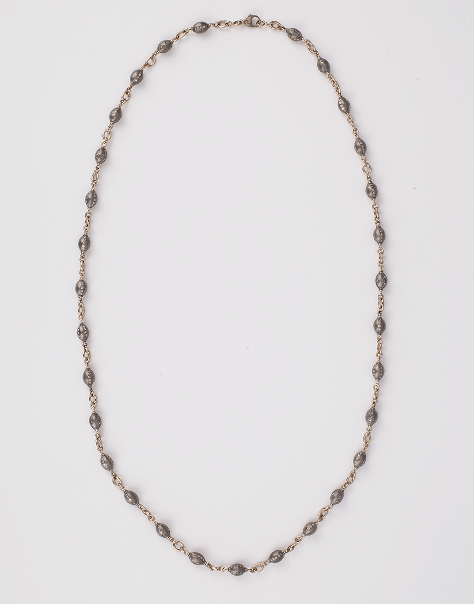 SYLVA & CIE-Diamond Bean Bead Necklace-WHITE GOLD