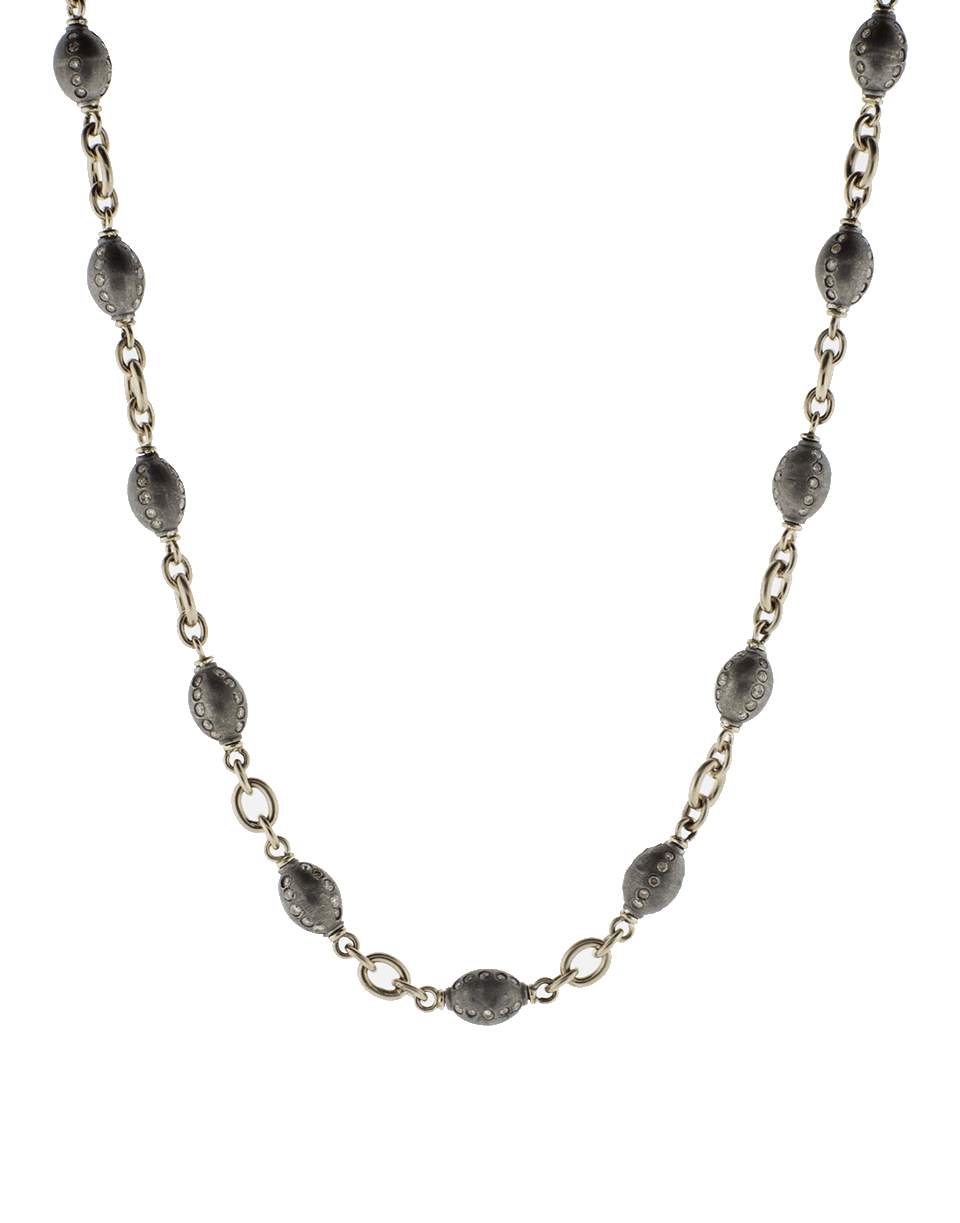 SYLVA & CIE-Diamond Bean Bead Necklace-WHITE GOLD