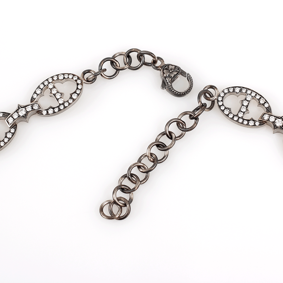 SYLVA & CIE-Diamond Oval Link Necklace-WHITE GOLD