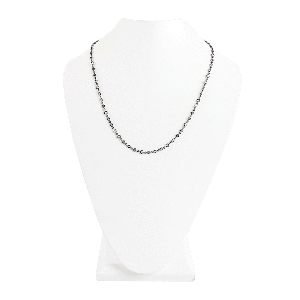 SYLVA & CIE-Blue Sapphire and White Rose Cut Diamond Necklace-WHT GOLD