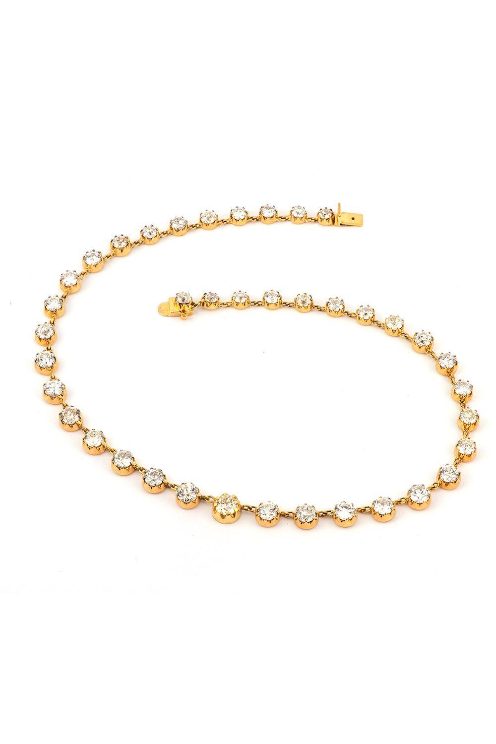 Old European Diamond Riviera Necklace-YELLOW GOLD-16-JEWELRYFINE JEWELNECKLACE O-SYLVA & CIE