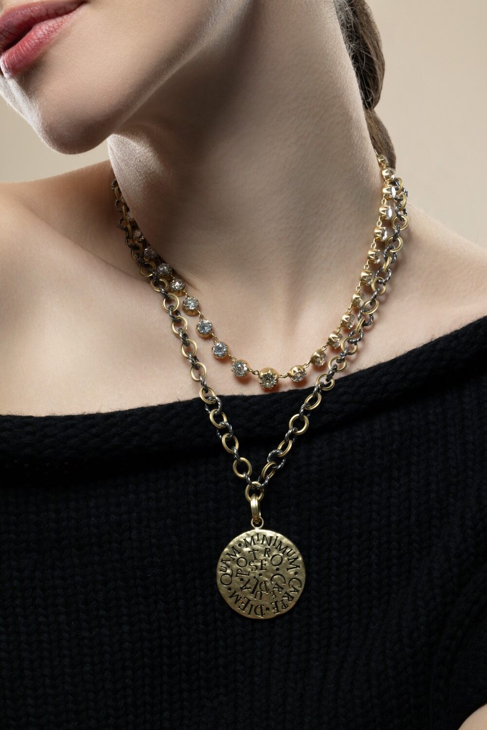 Small Pirate Chain Necklace-YELLOW GOLD-18-JEWELRYFINE JEWELNECKLACE O-SYLVA & CIE