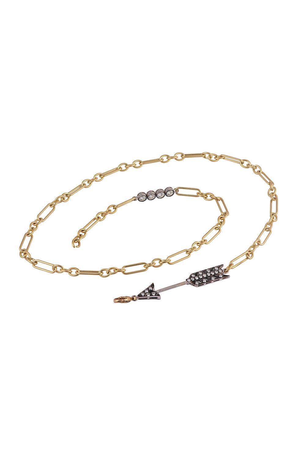 Bow and Arrow Necklace-YELLOW GOLD-25-JEWELRYFINE JEWELNECKLACE O-SYLVA & CIE
