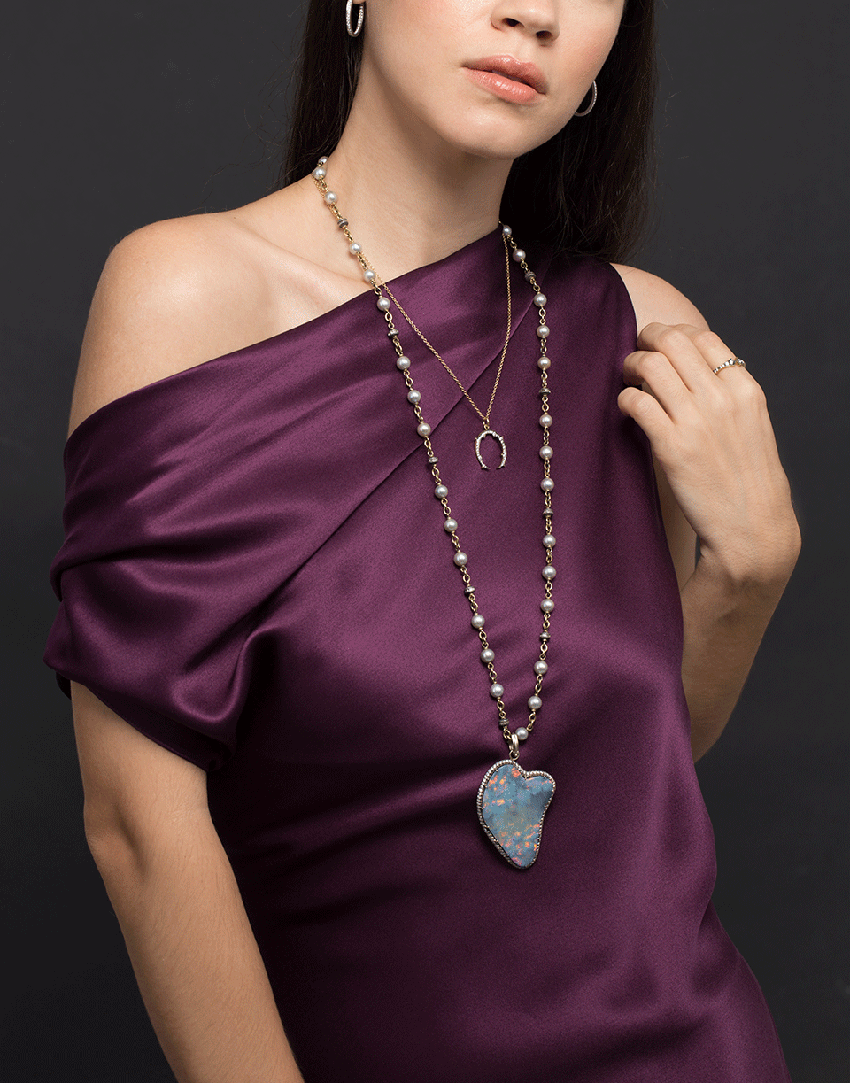 SYLVA & CIE-Akoya Pearl Diamond Bead Necklace-YELLOW GOLD