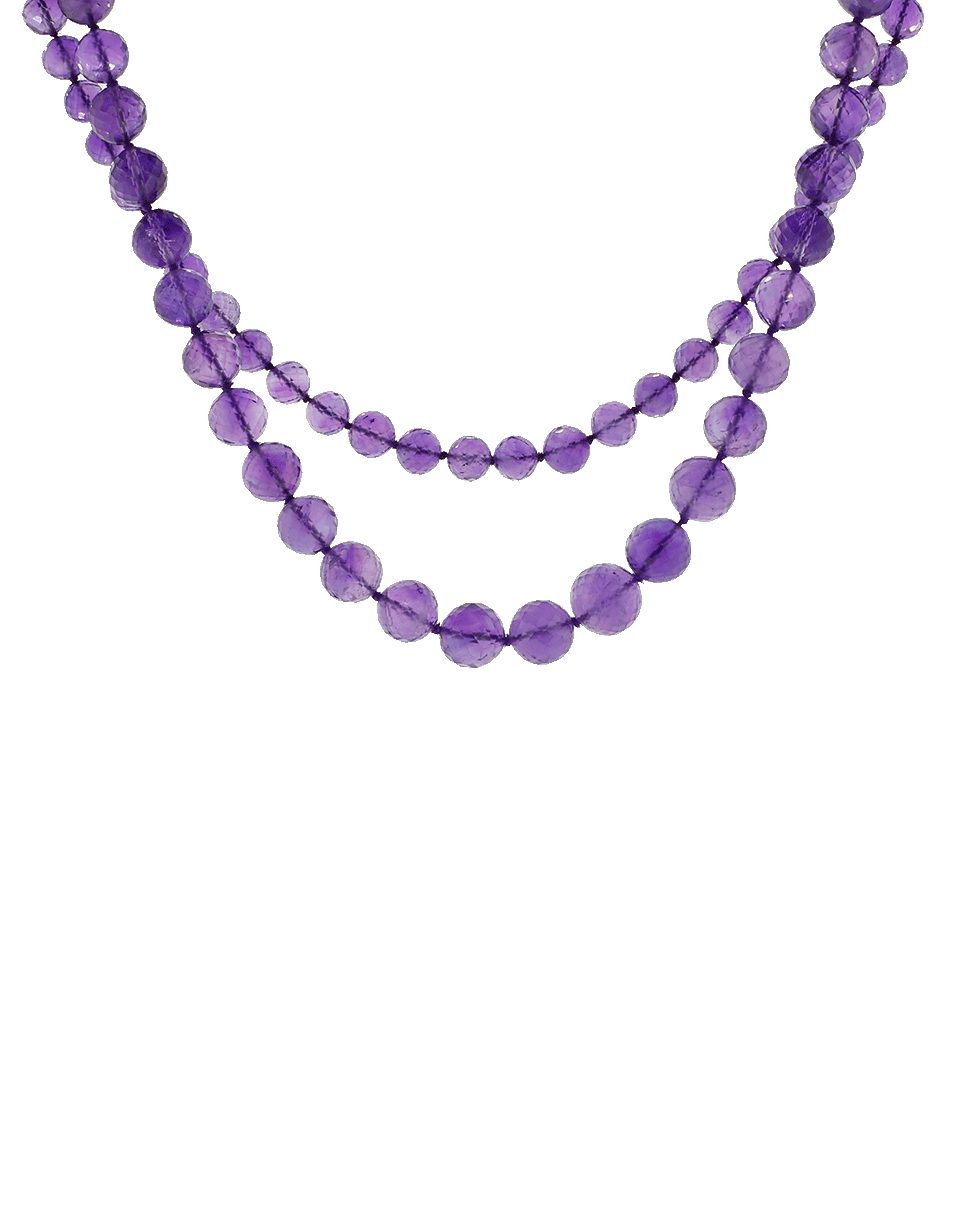 SYLVA & CIE-Amethyst Double Strand Beaded Necklace-YELLOW GOLD