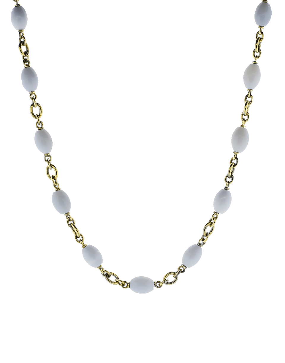 SYLVA & CIE-Brazilian Blue Opal Beaded Necklace-YELLOW GOLD