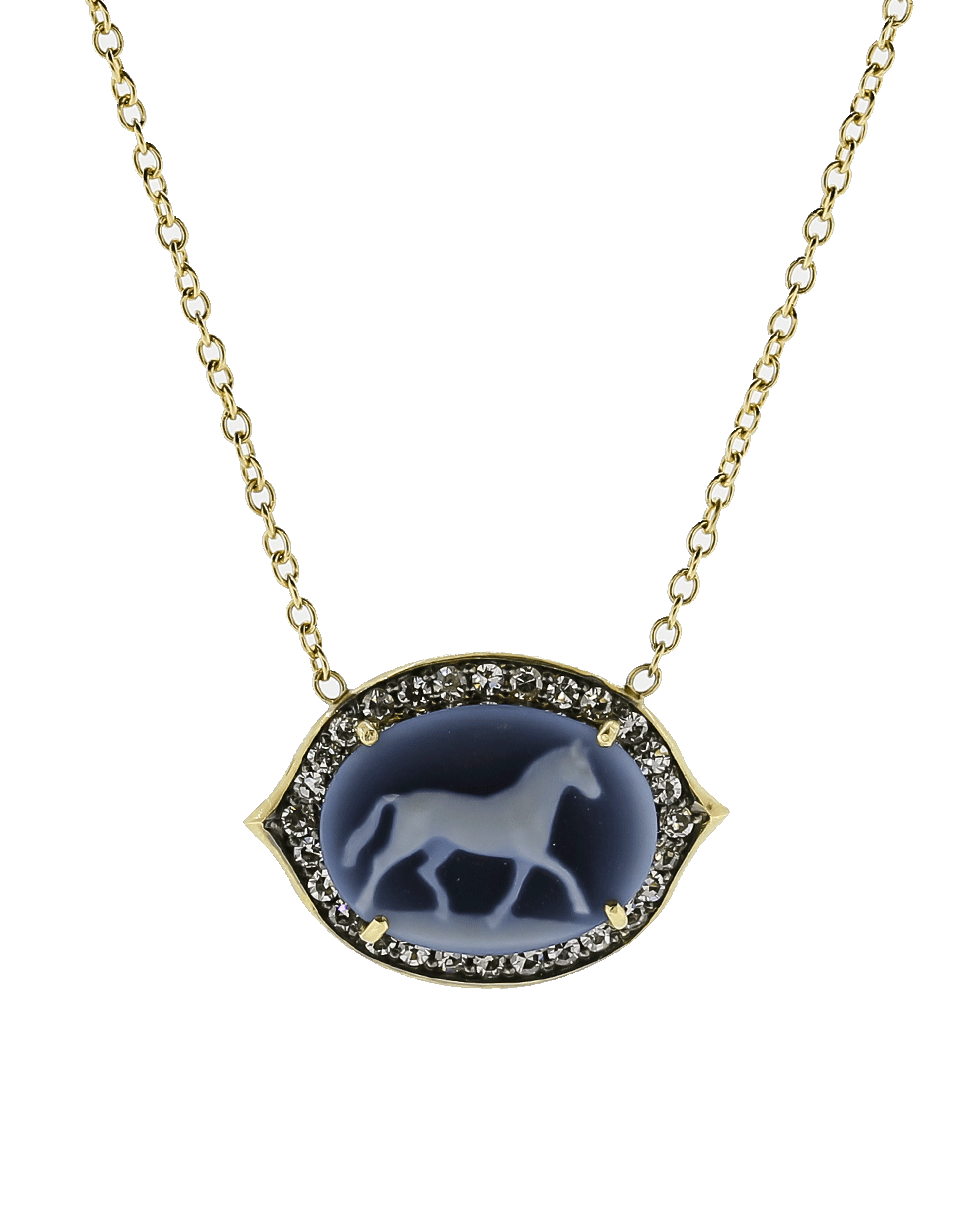 SYLVA & CIE-Cameo Horse Pendant Neklace-YELLOW GOLD