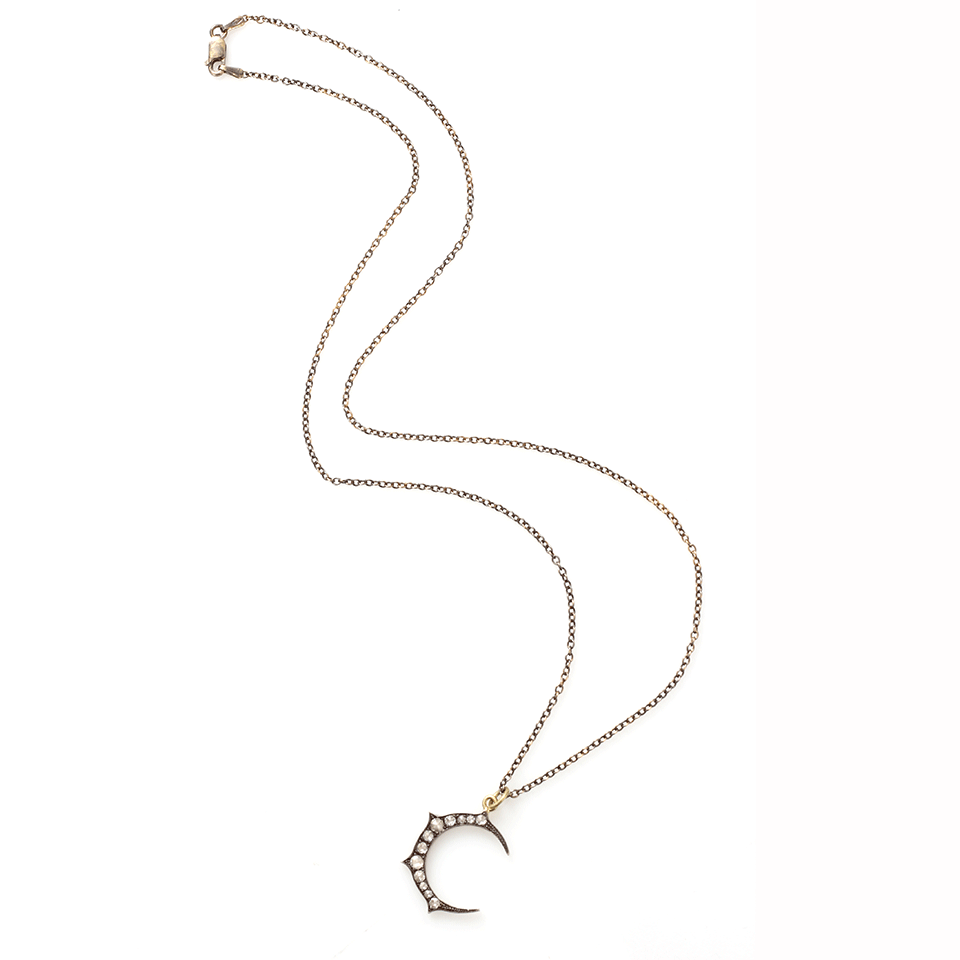 SYLVA & CIE-Crescent Moon Pendant Necklace-YELLOW GOLD