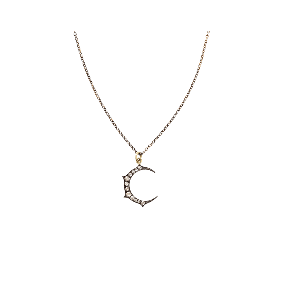 SYLVA & CIE-Crescent Moon Pendant Necklace-YELLOW GOLD