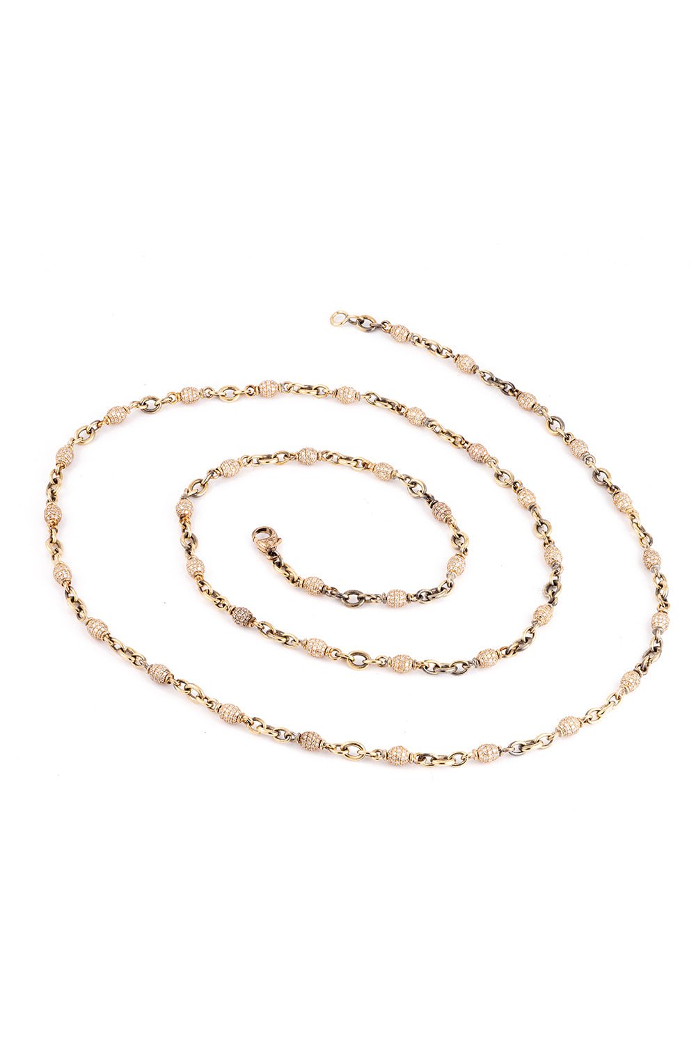 SYLVA & CIE-Diamond Bead Necklace-YELLOW GOLD