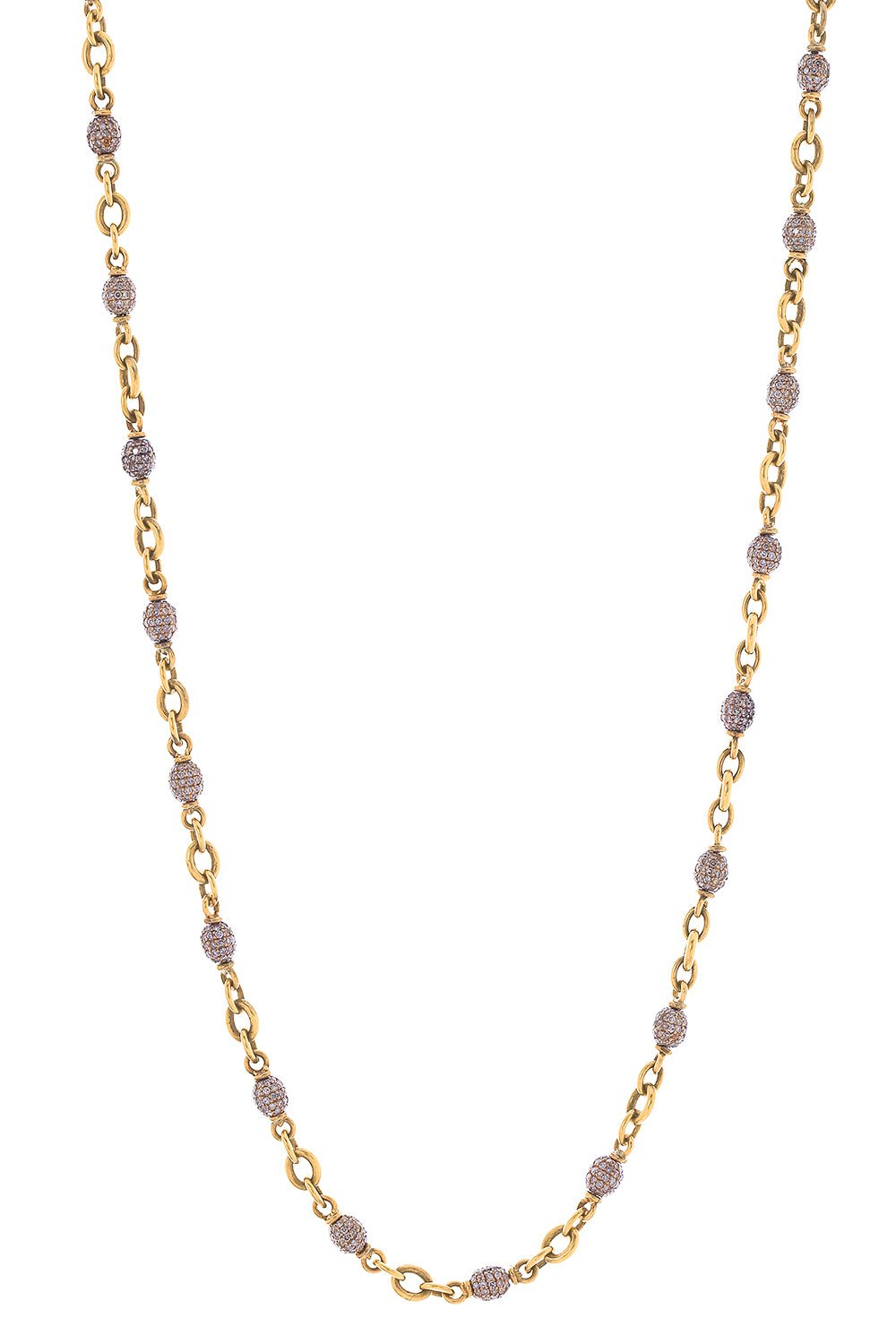 SYLVA & CIE-Diamond Bead Necklace-YELLOW GOLD