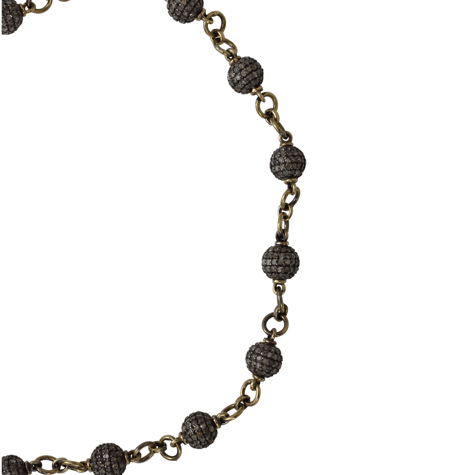 SYLVA & CIE-Diamond Pave Bead Necklace-YELLOW GOLD