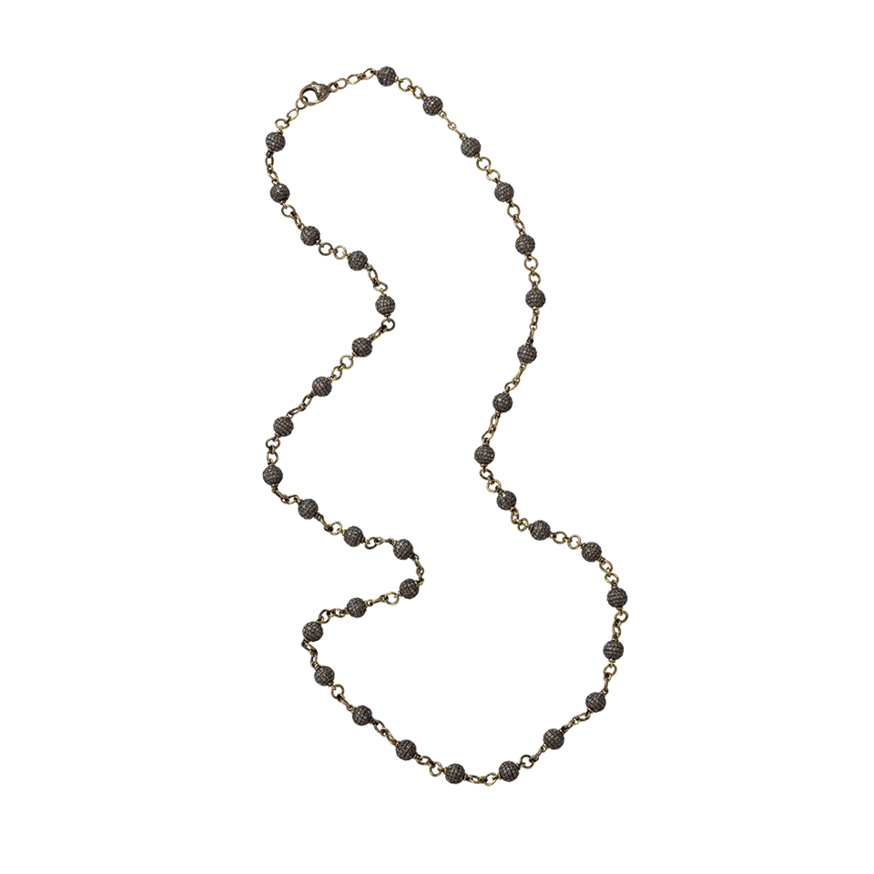 SYLVA & CIE-Diamond Pave Bead Necklace-YELLOW GOLD