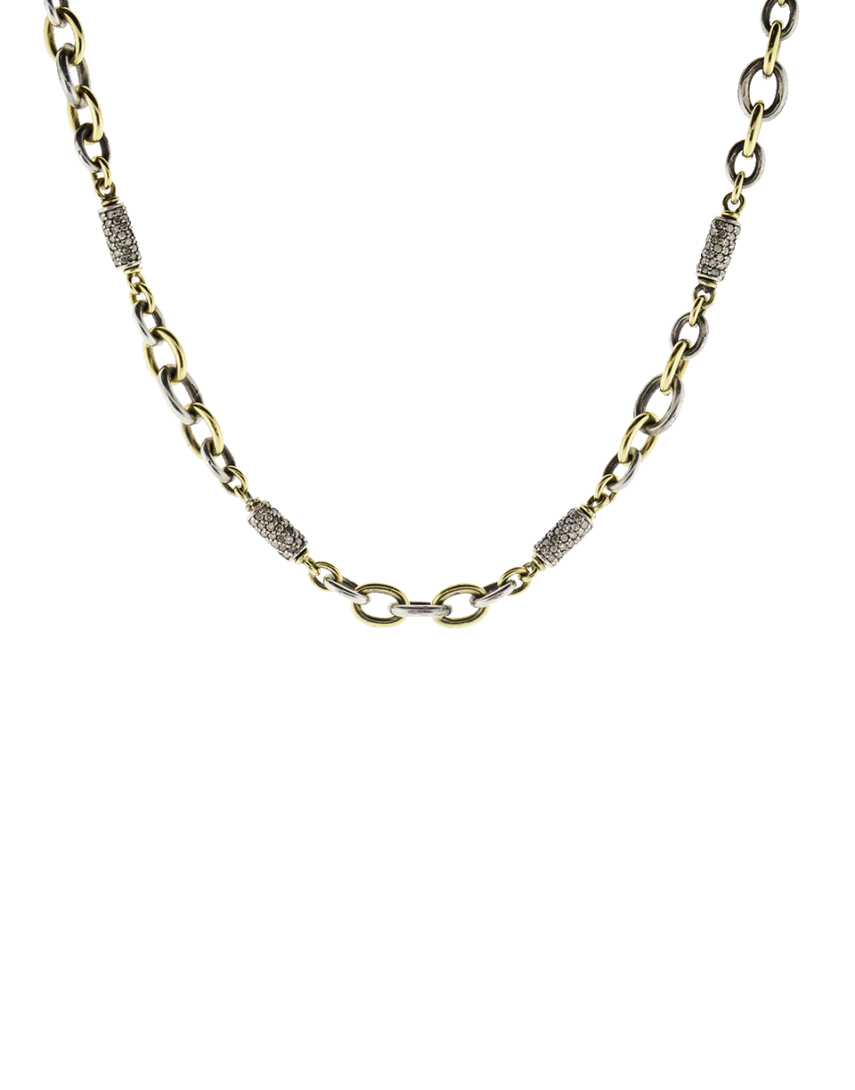 SYLVA & CIE-Diamond Pave Link Bullet Chain-YELLOW GOLD
