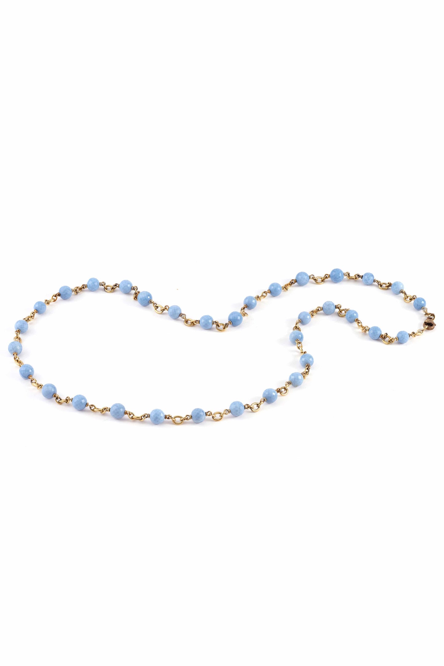 SYLVA & CIE-Faceted Denim Opal Bead Necklace-YELLOW GOLD