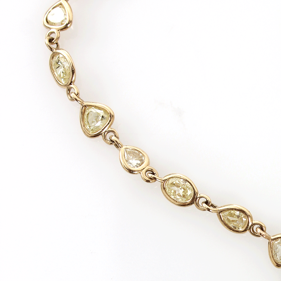 SYLVA & CIE-Fancy Yellow Diamond Chain Necklace-YELLOW GOLD