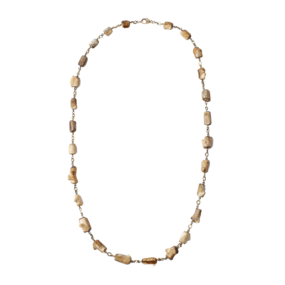 SYLVA & CIE-Fossilized Alaskan Coral Bead Necklace-YELLOW GOLD