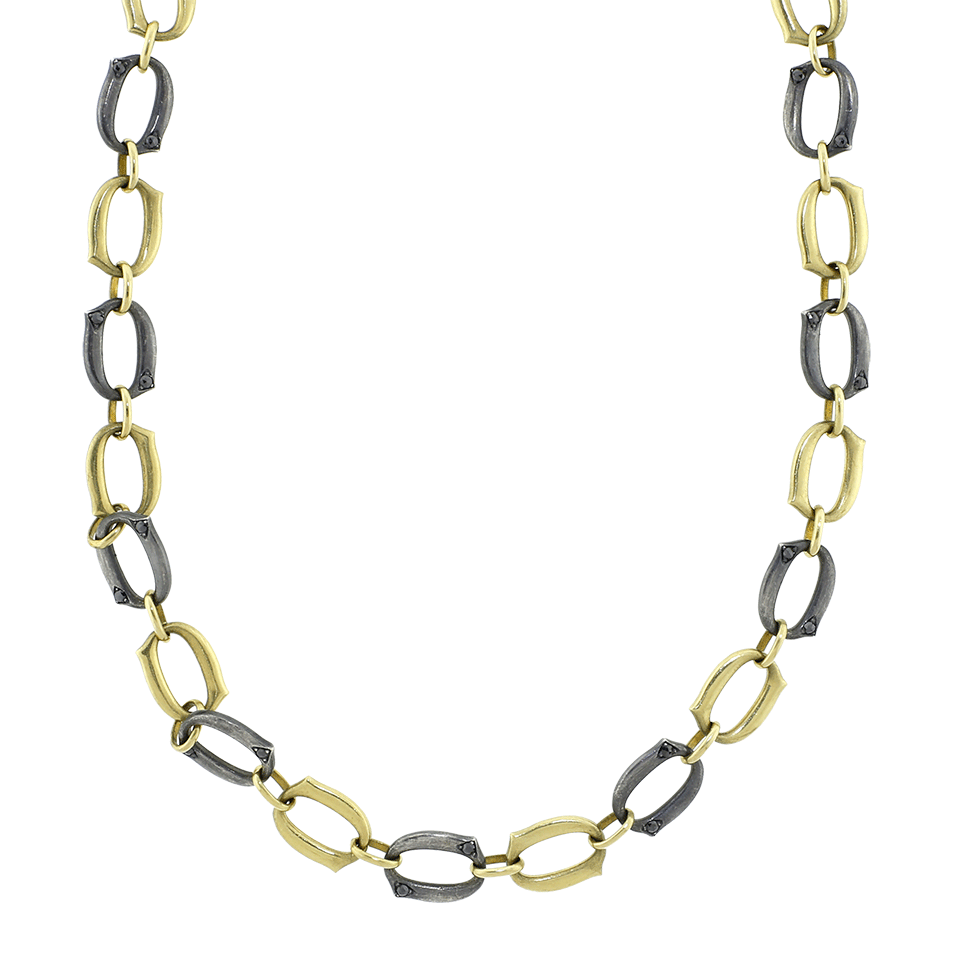SYLVA & CIE-Gold And Silver Link Necklace-YELLOW GOLD