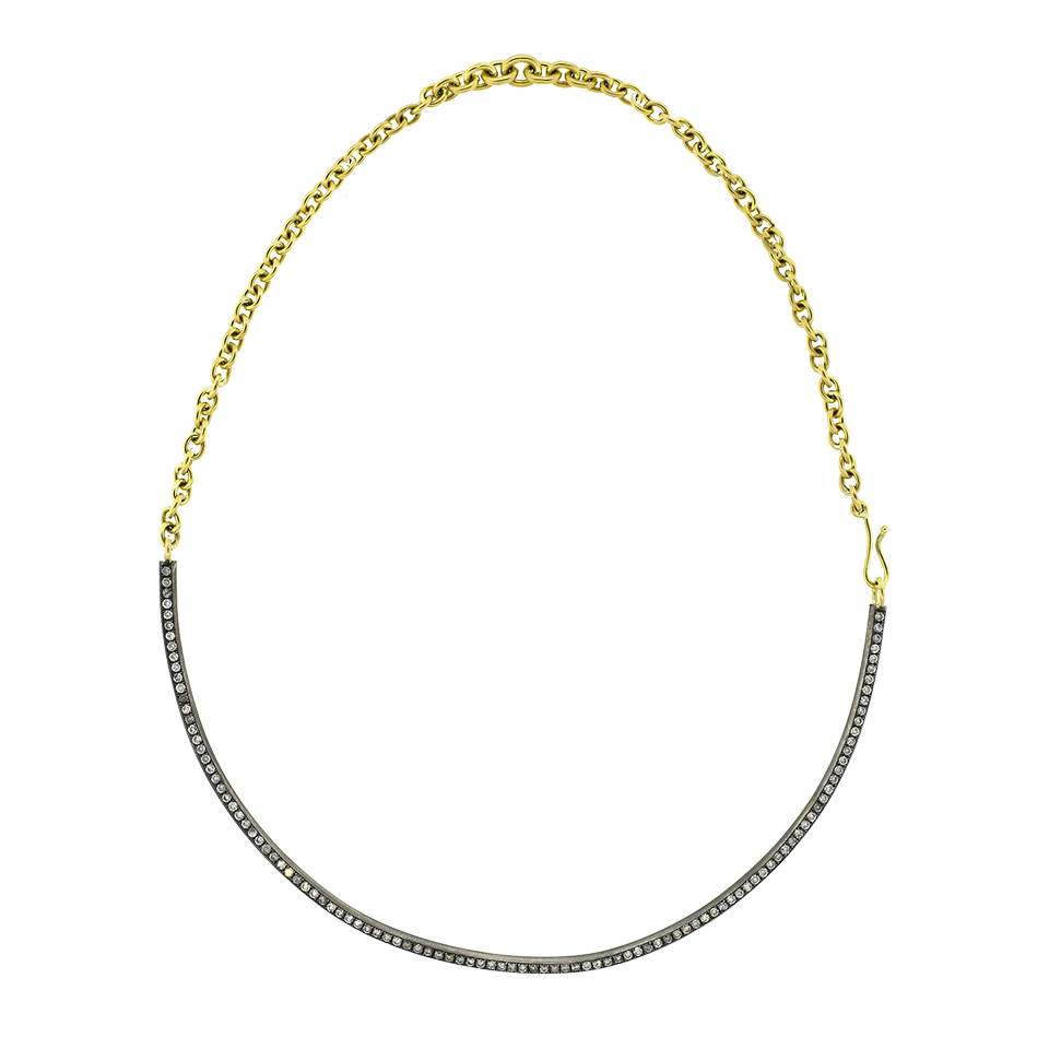 SYLVA & CIE-Grey Diamond Choker Necklace-YELLOW GOLD