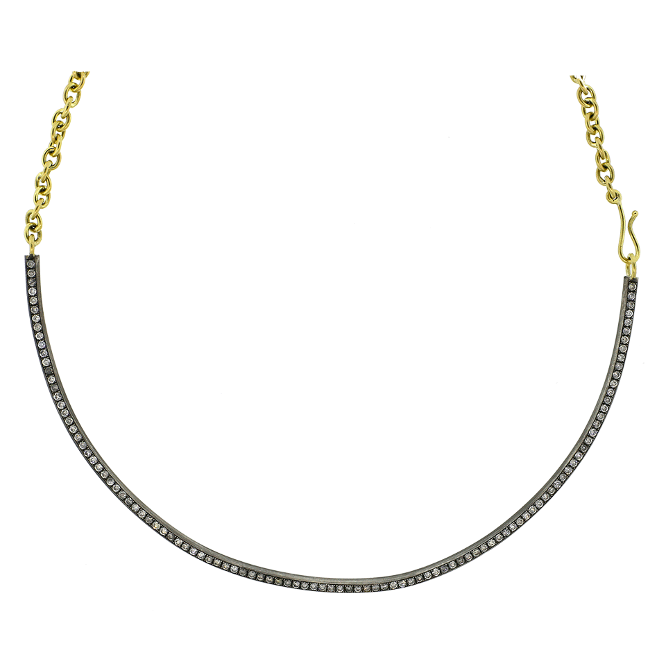 SYLVA & CIE-Grey Diamond Choker Necklace-YELLOW GOLD