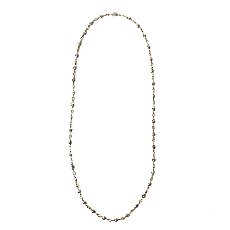 SYLVA & CIE-Hematite Bead Necklace-YELLOW GOLD