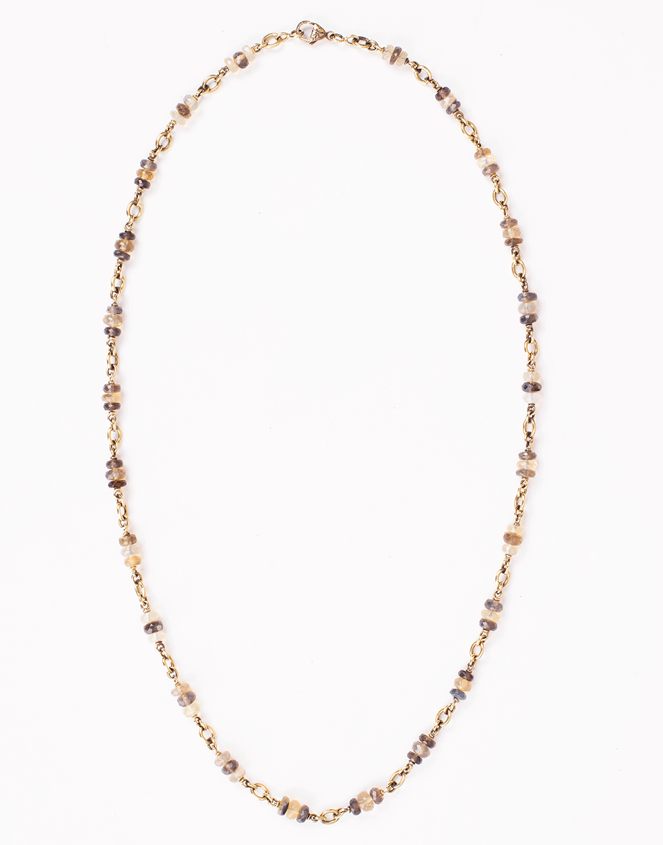 SYLVA & CIE-Honey Opal Rondelle Bead Necklace-YELLOW GOLD