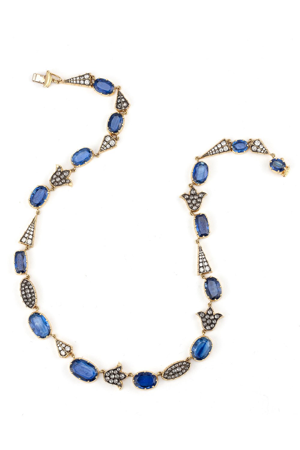 SYLVA & CIE-Kyanite And Diamond Necklace-YELLOW GOLD