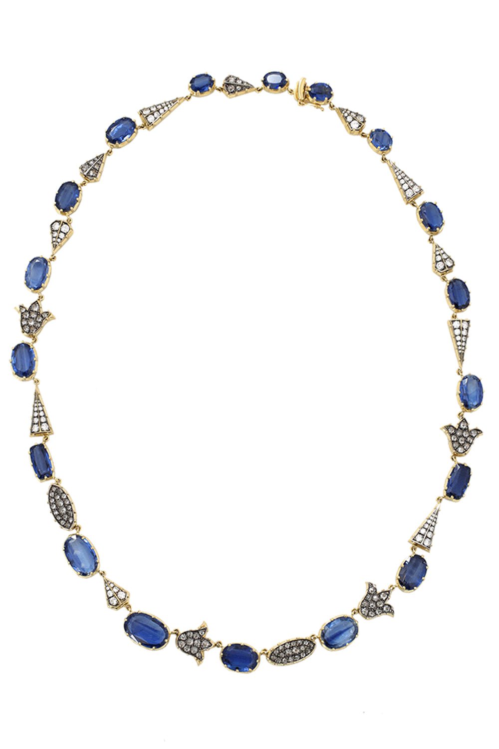 SYLVA & CIE-Kyanite And Diamond Necklace-YELLOW GOLD