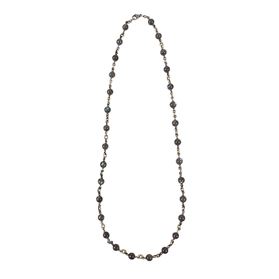 SYLVA & CIE-Labradorite Bead Chain Necklace-YELLOW GOLD