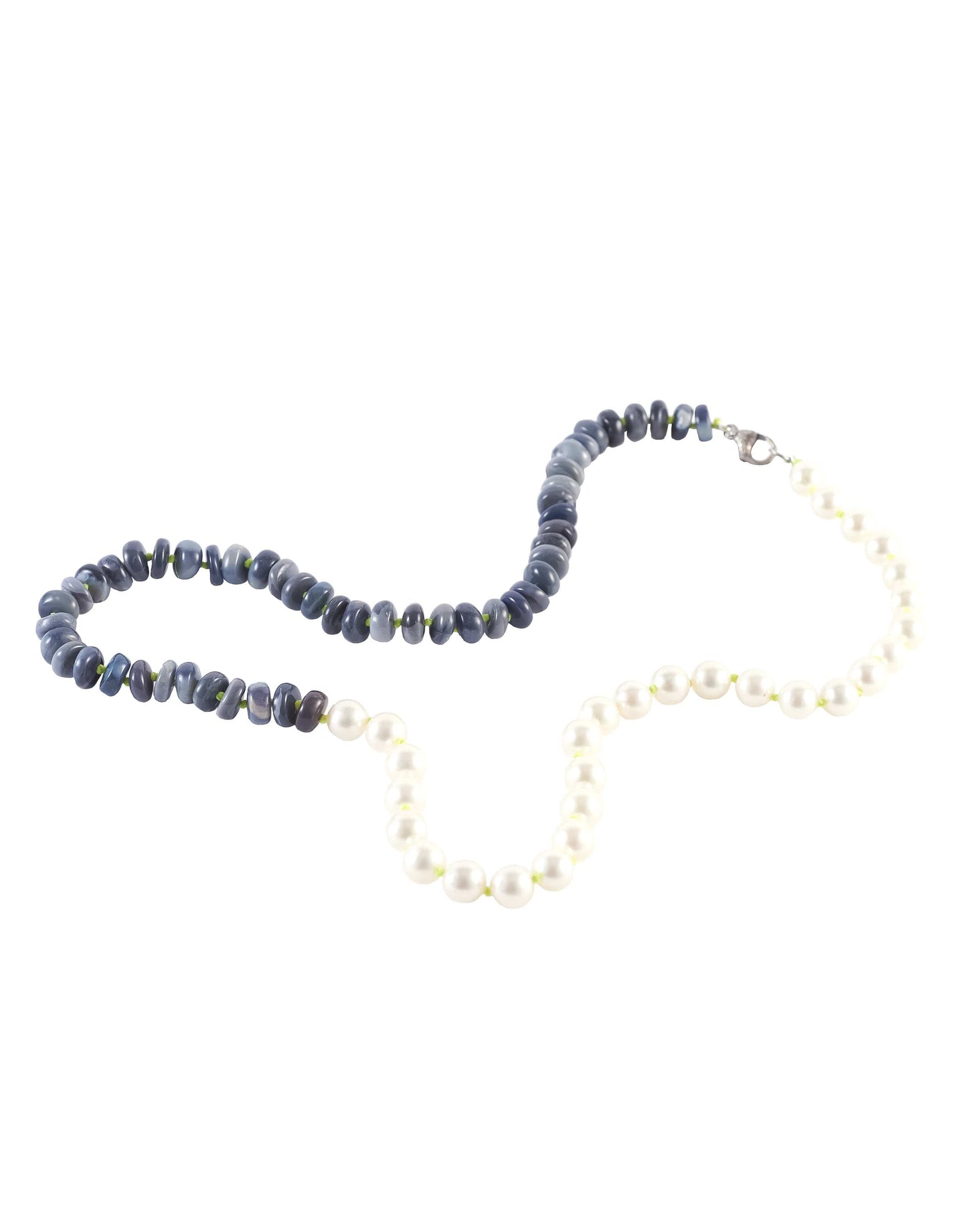 SYLVA & CIE-Neon Yellow Akoya Pearl Threaded Necklace-YELLOW GOLD